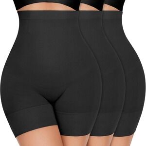 3 Pack High-Waist Tummy‎ Control Shapewear Shorts for Women Black XL